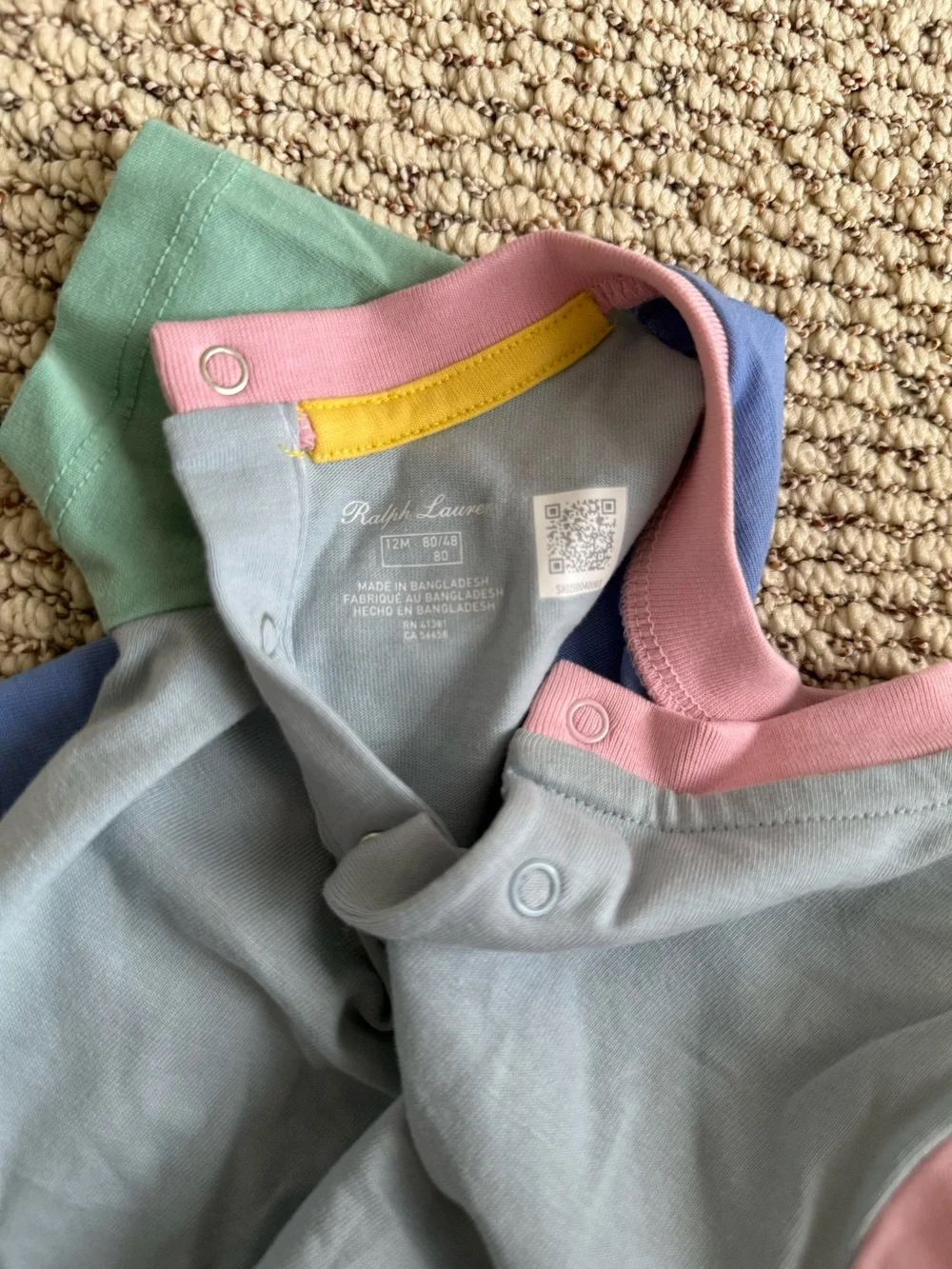Toddler Boys Ralph Lauren Colorblock Short-Sleeve Romper